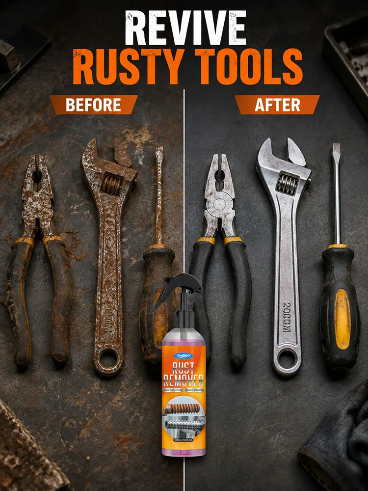 Rust Remover Spray for Metal Powerful Rust Removal Cleaner Anti Corrosion Treatment for Car Parts Tools Bolts Household Hardware