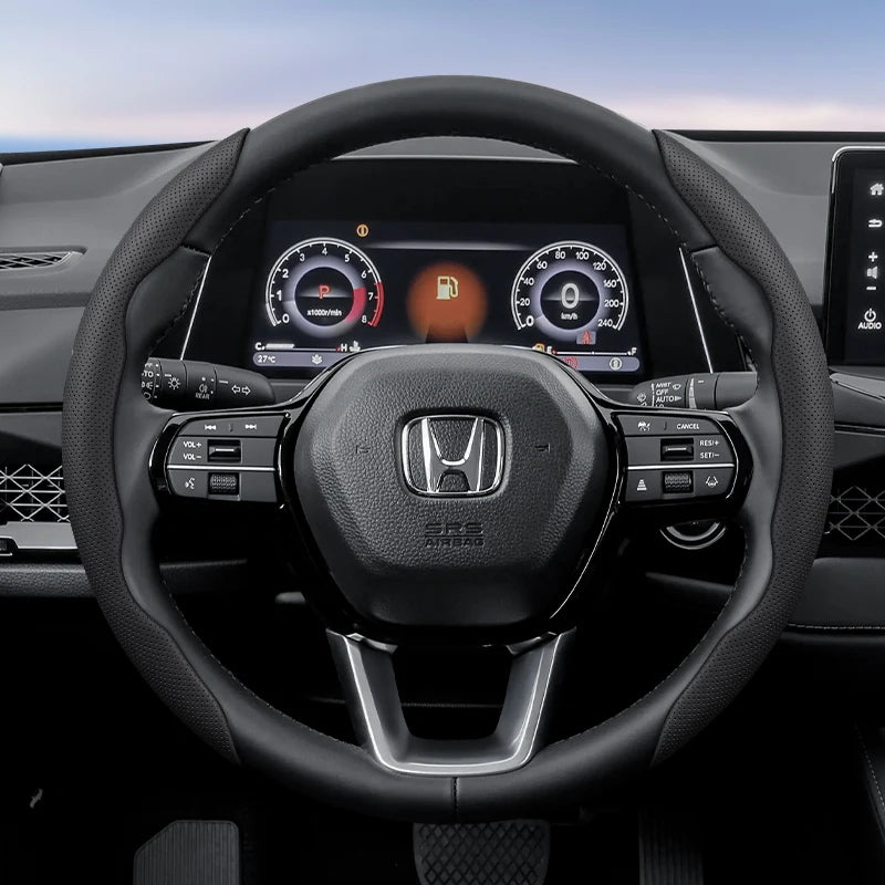Suitable for Honda's Breathable Holes Leather Steering Wheel Cover Segmented Quick Release Design Non-Slip and Durable Civic Fit 8Th Gen 8 City Accord 9 10 Vezel Freed Breeze 7 Jade Shuttle Xrv Crosstour Insight Stream CM World
