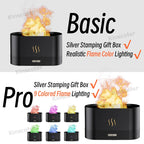 USB Desktop Flame Aroma Diffuser Humidifier 7 Colors Simulation Light Aromatherapy Air Purifier for Bedroom/Essential oil set CM World