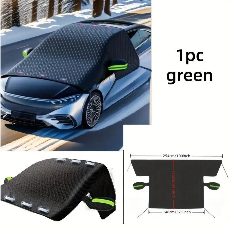 Universal Magnetic Car Window Snow Cover With Reflective Strips Waterproof Thicken Anti Freeze Four Seasons Windshield Cover CM World
