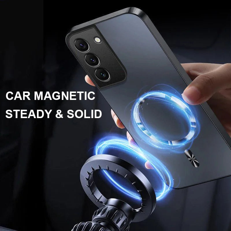 AG Magnetic Matte Silicone Case For Samsung S26 S25 Edge S24 S23 S22 S21 FE Ultra Plus Wireless Charging Shockproof Hard Bumper