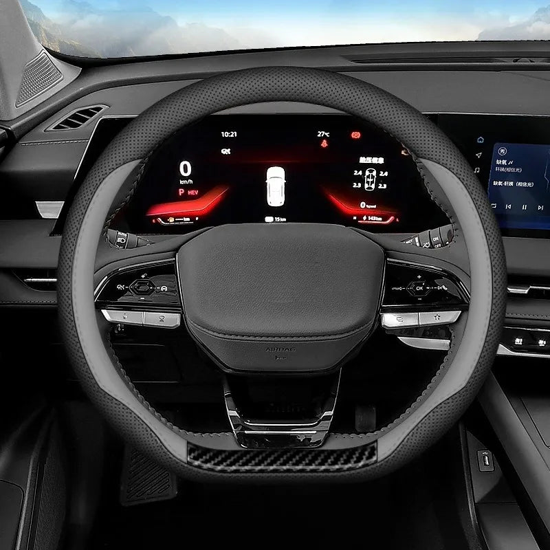 Universal Car Steering Wheel Cover Leather Steering Wheel Covers Car Interior Accessories 38cm O/D Type Non Slip Steering Covers