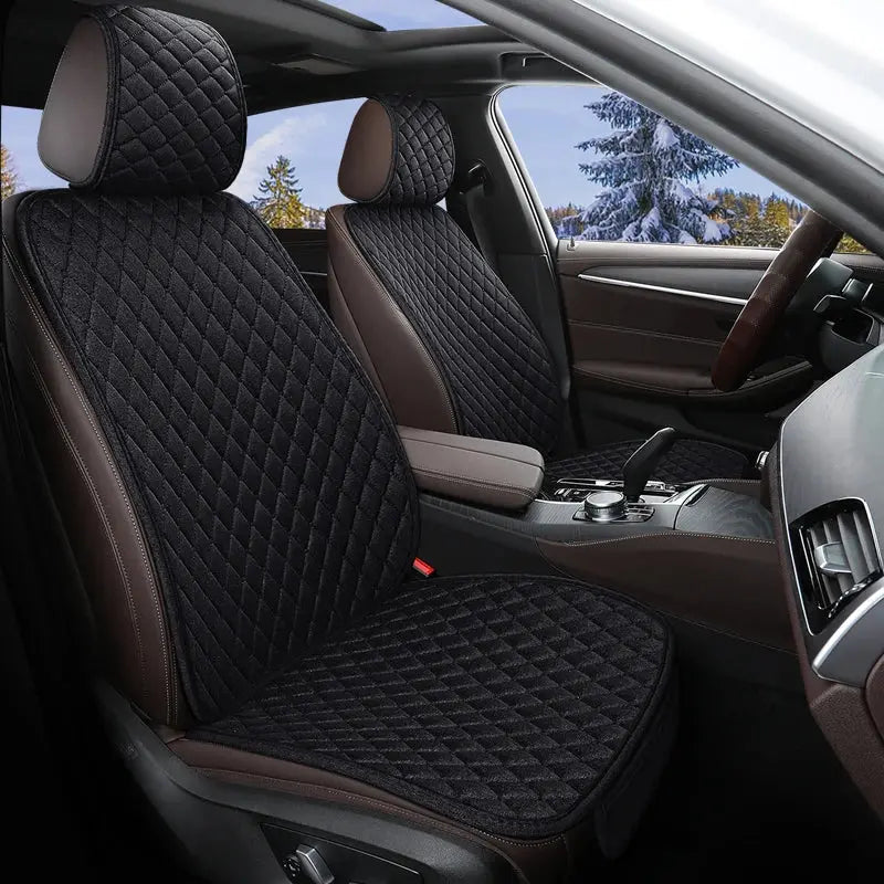 Xiaoman Waist Car Cushion Four Seasons Universal Half Pack Breathable Car Cushion Linen Fabric Seven Piece Set Seat Three Piece Car Mobile World