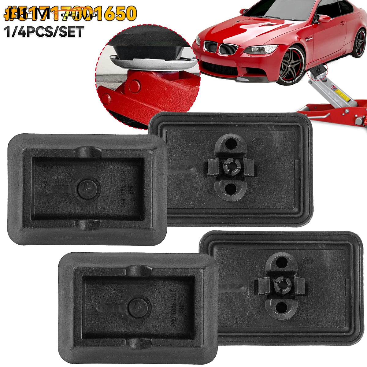 1/4pcs 51717001650 Under Car Jack Lift Jacking Point Support Pad Plug Block Cover for BMW 5series E39 7series E38 X5 E53 Auto
