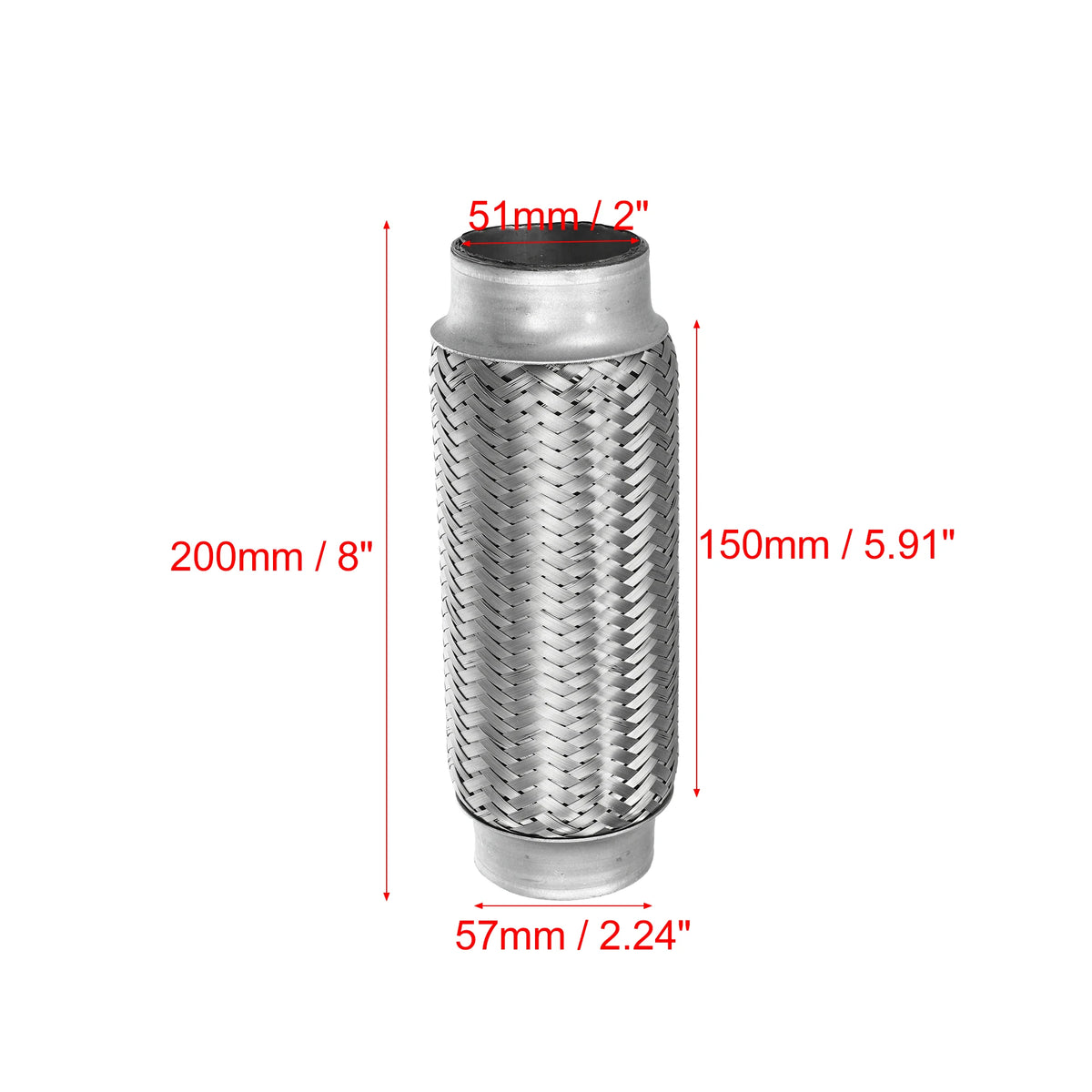 UXCELL 51x55x252mm 51x57x150mm 58x63x250mm Car Exhaust Tube Telescopic Flexible Stainless Steel Muffler Pipe Connector