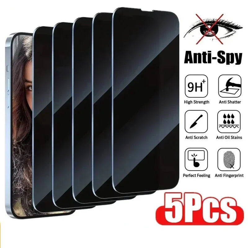 1-5Pcs Privacy Screen Protector for iPhone 17 14 13 12 11 15 Pro Max Mini 7 8 Plus Anti-spy Glass for IPhone 16 PRO X XR XS MAX
