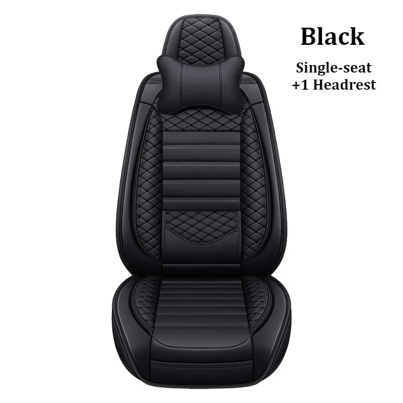 Luxurious PU leather  car seat cover, 3D wing & fixed lumbar support - Soft, comfortable and durable, suitable for most Car CM World