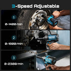 Seesii WH12 Ultra Pro Cordless Impact Wrench 885Ft-lbs (1200N·m) 1/2" Impact Gun with Detachable Side Handle 21V High Torque Power Impact Driver 2x 4.0Ah Batteries for Family Car/Pickup Truck/Mower