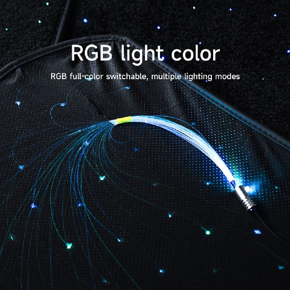 1Set Starlight LED Floor Mats for Car, Starry Sky Luminous Carpet, Anti-Slip Waterproof Universal Fit Mats for SUV Truck Vehicle