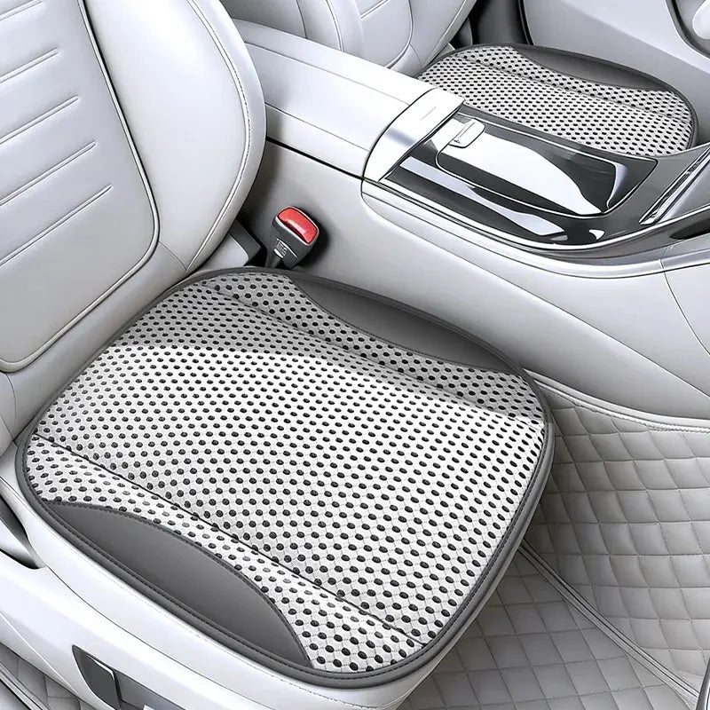 Hollow Mesh Sandwich Mesh Universal Car Seat Cushion Stitched with Premium Nappa Leather Edging Breathable and Comfortable Gifts Car Mobile World