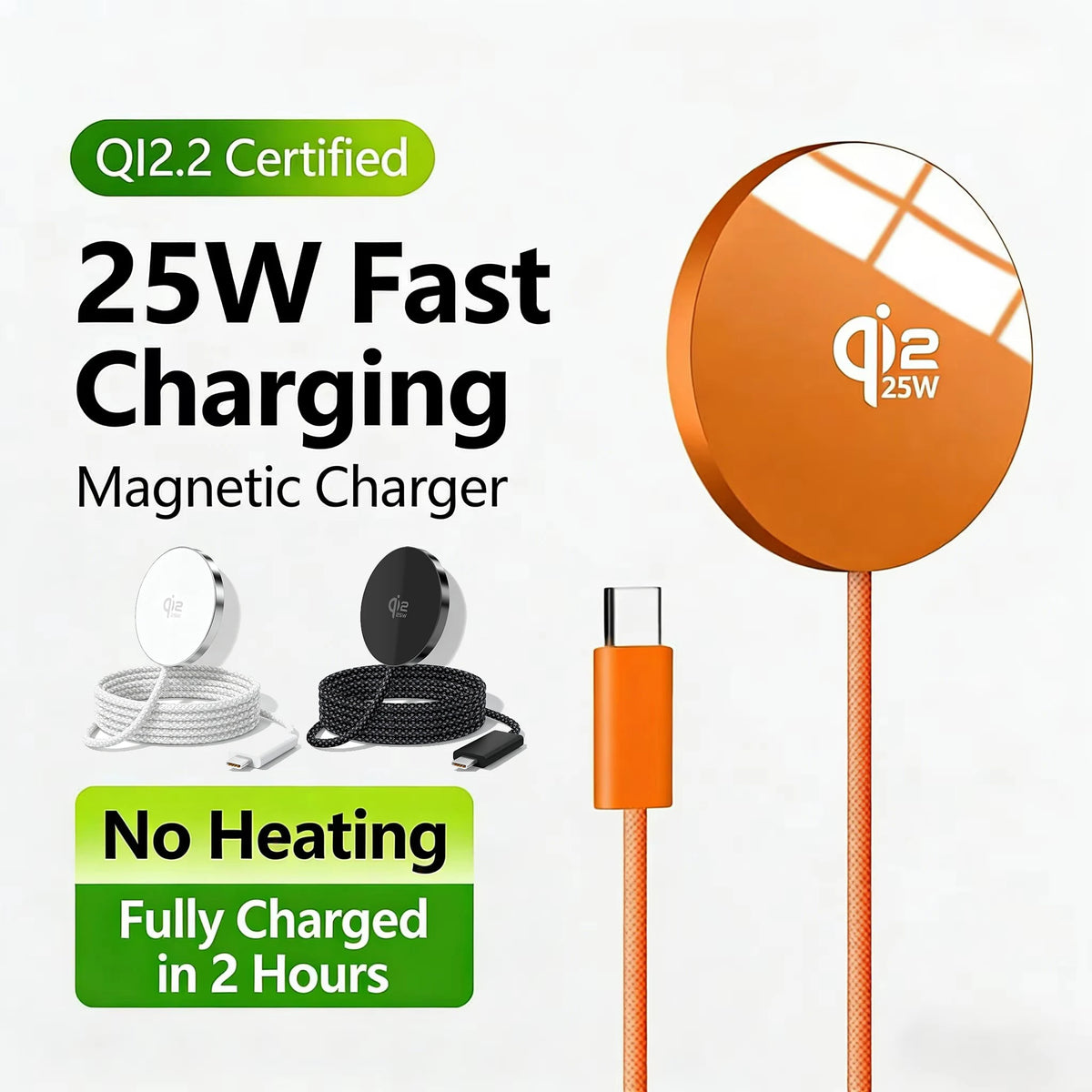 New Qi2.2 25W Magnetic Wireless Charger for Magsafe Charger Mini Fast Charging Station Pad for iPhone18 17 16 15 14 13 12 ProMax