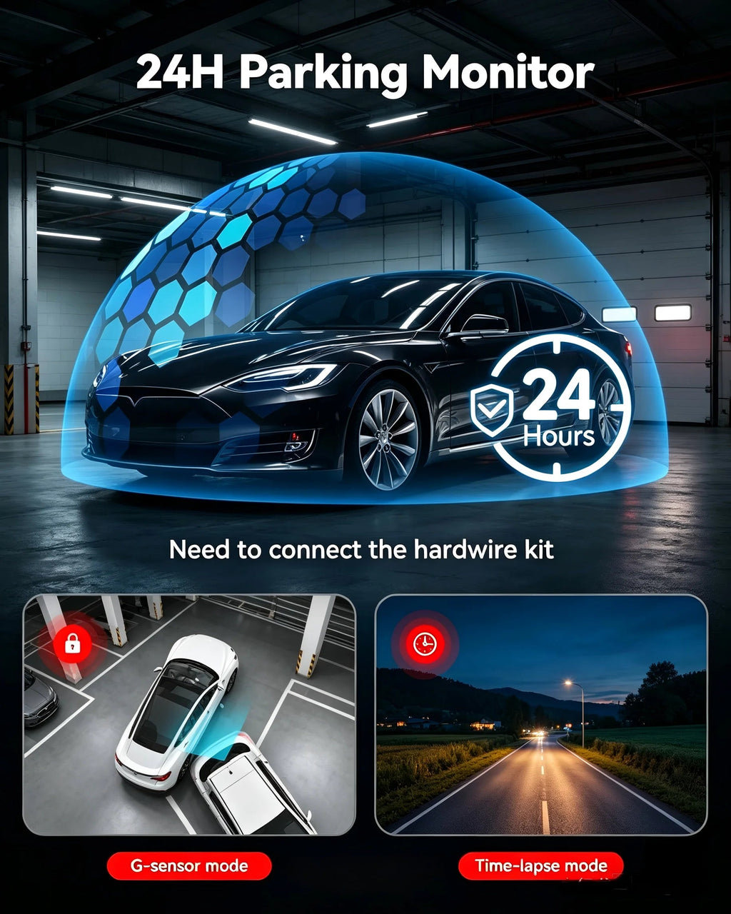 4K UHD Recording Dash Cam Video Recorder Car Camera DVR Night Vision Wi-Fi GPS 24H Parking Mini Front Rear Black Box Monitor Car Mobile World