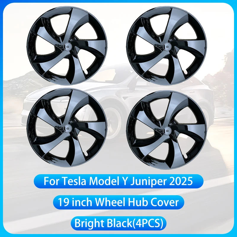 For Tesla Model Y Juniper 2025 4PCS 19 Inch Wheel Cap Automobile Performance Replacement Wheel Hubcap Full Rim Cover Accessories CM World