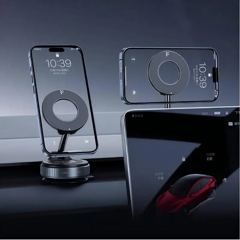 Magnetic Car Phone Holder Car Bracket Vacuum Adsorption Phone 360° Rotation For Car Desk Bathroom Strong Magnetic Bracket CM World