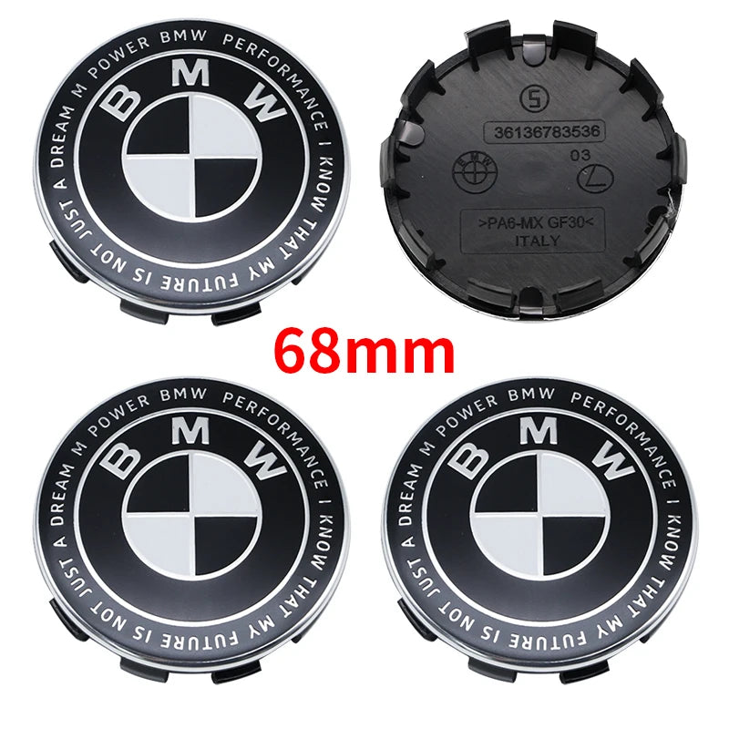 4Pcs 56mm 68mm Wheel Center Caps for BMW 50th Anniversary M Power Carbon Fiber Hubcap Emblem Badge E46 E90 F10 F30 G20 X5