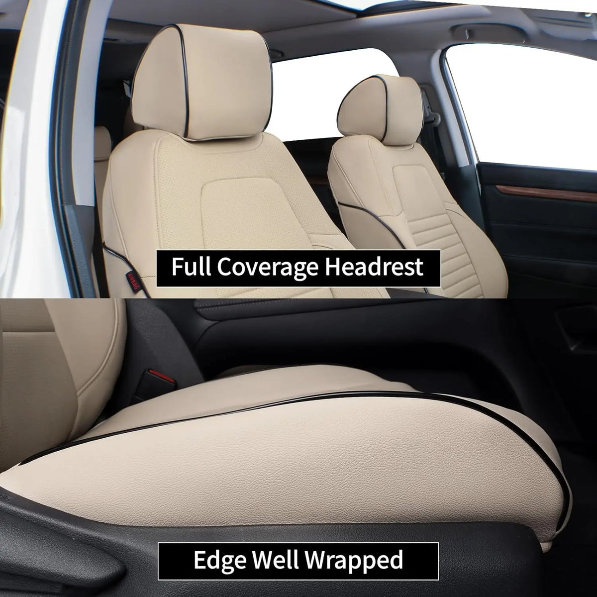 EKR Custom Fit Car Seat Covers Leather Full Set For Honda CRV 2017 2018 2019 2020 2021 2022 Waterproof Leather Cushion Seat Protective Cover