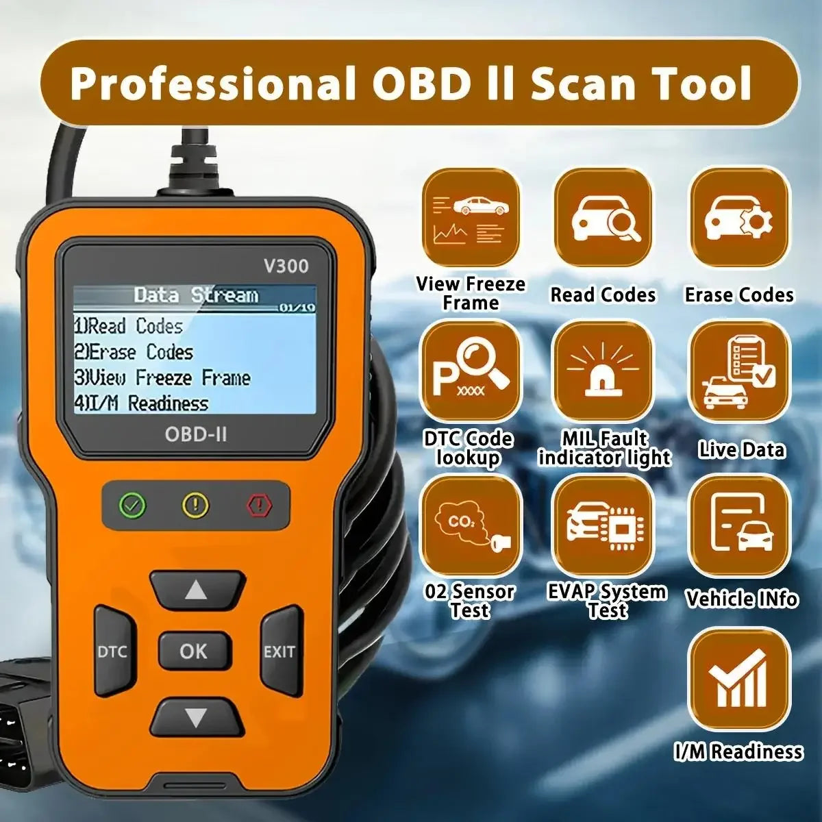 2025 Newest Model OBD2 Scanner Diagnostic Tool - Complete Fault Code Reader, Clear Error Codes, Data Stream, I/M Readiness Car Mobile World