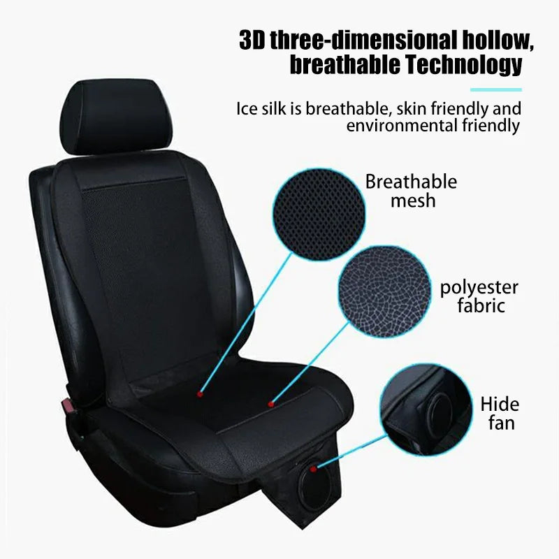 DC 12V 3D Spacer Car Summer Cool Air Seat Cushion With 8Fan Fast Blowing Ventilation Seat Cooling Pat Refrigerated Seat CM World