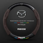 For Mazda 3 5 6 SKYACTIV Axela Atenza CX30 CX5 CX8 CX9 MX5 RX8 RX7 BT50 Carbon fiber Suede Car Steering Wheel Cover Accessories CM World