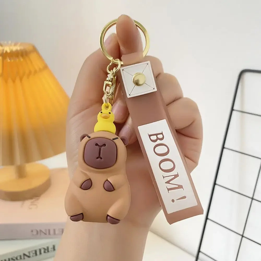 Creative Cute Capybara Keychains For Car Keychain Anime Cartoon Capibala Pendant  Women Doll Keyring Charm Holiday Gifts Jewelry CM World