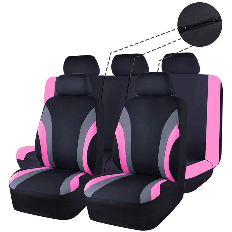 Polyester Fabric Car Seat Covers Rear Seat Backest With 3 Zipper Can Split Universal Size Seat Covers Fit For Most Car SUV Truck
