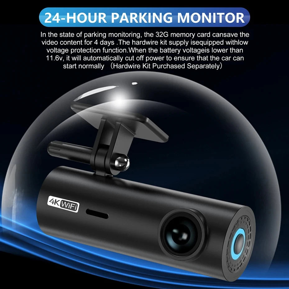HD 4K 2160P WiFi Car DVR Dash Cam Camera 2K 1296P 24H Parking Monitor APP Control Car Driving Video Recorder for all cars Car Mobile World