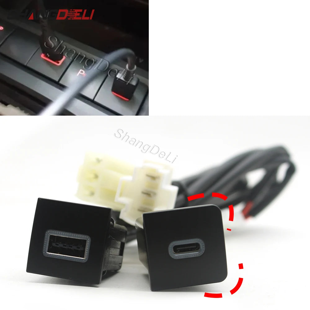 Quick Charge QC3.0 USB Interface Socket Fast Car Charger Auto Phone Charging Adapter Button Fit For Golf 6 MK6