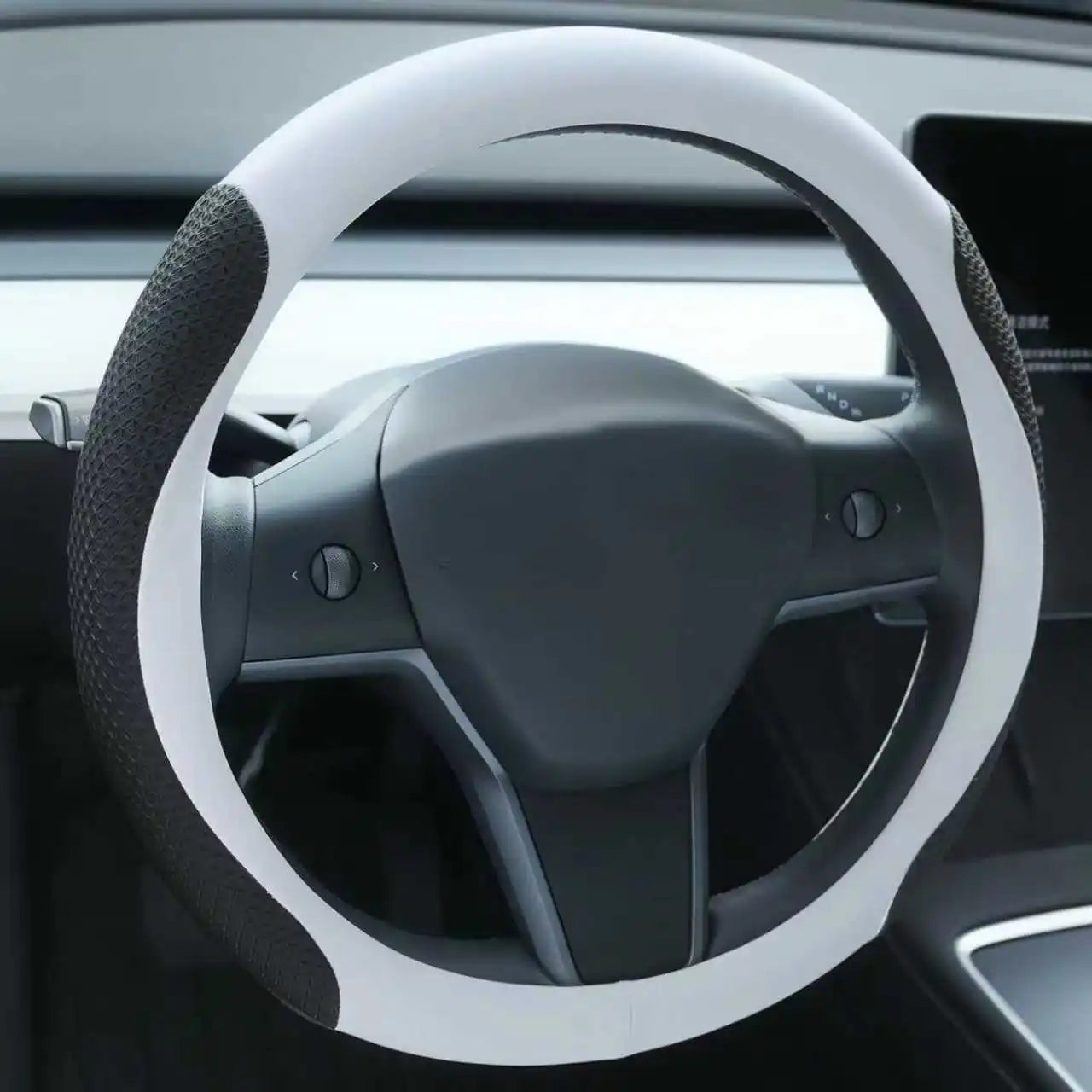 Steering Wheel Cover for Tesla Model 3 2026 Model Y 2026 Steering Wheel Protector Leather Non-Slip Breathable 3mm Utra-thin CM World