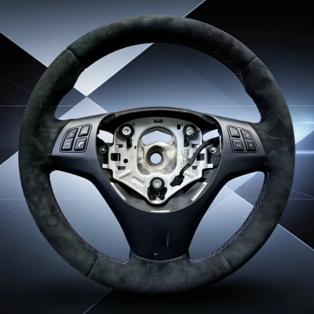 Custom Car Steering Wheel Cover Soft Suede M Sport M3 E90 E91 E92 E93 E87 E81 E82 E88 X1 Steering Wrap Braid Cover For BMW E84 CM World