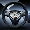 Custom Car Steering Wheel Cover Soft Suede M Sport M3 E90 E91 E92 E93 E87 E81 E82 E88 X1 Steering Wrap Braid Cover For BMW E84 CM World
