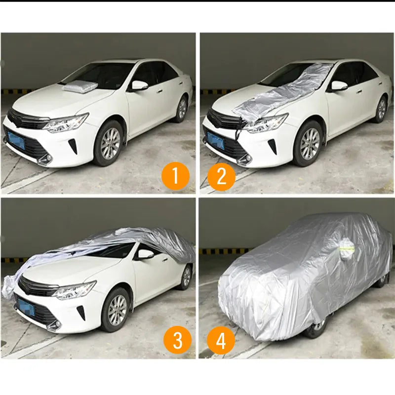1pcs Car Cover Outdoor Protection Full Cover Anti-Deciduous Bird Droppings Sunshade Dustproof Protection Cover Auto Parts Car Mobile World