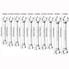 Hand Tool 8-19mm Flare Nut Wrench Mirror Finish Open Ring Open Ring Spanner Double Head Brake Line Wrench Car Repair