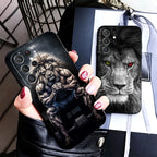 Lion Male Man King Soft Phone Case for Samsung Galaxy S26 S25 Edge S24 Ultra S23 Plus S22 S21 FE S20 Black Cover Back Shell