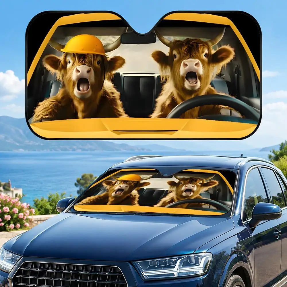 rhino cute Sun Visor Sun Visor Car Windshield Sunshade UV Protection Reflective Foldable Heat Insulation Cover