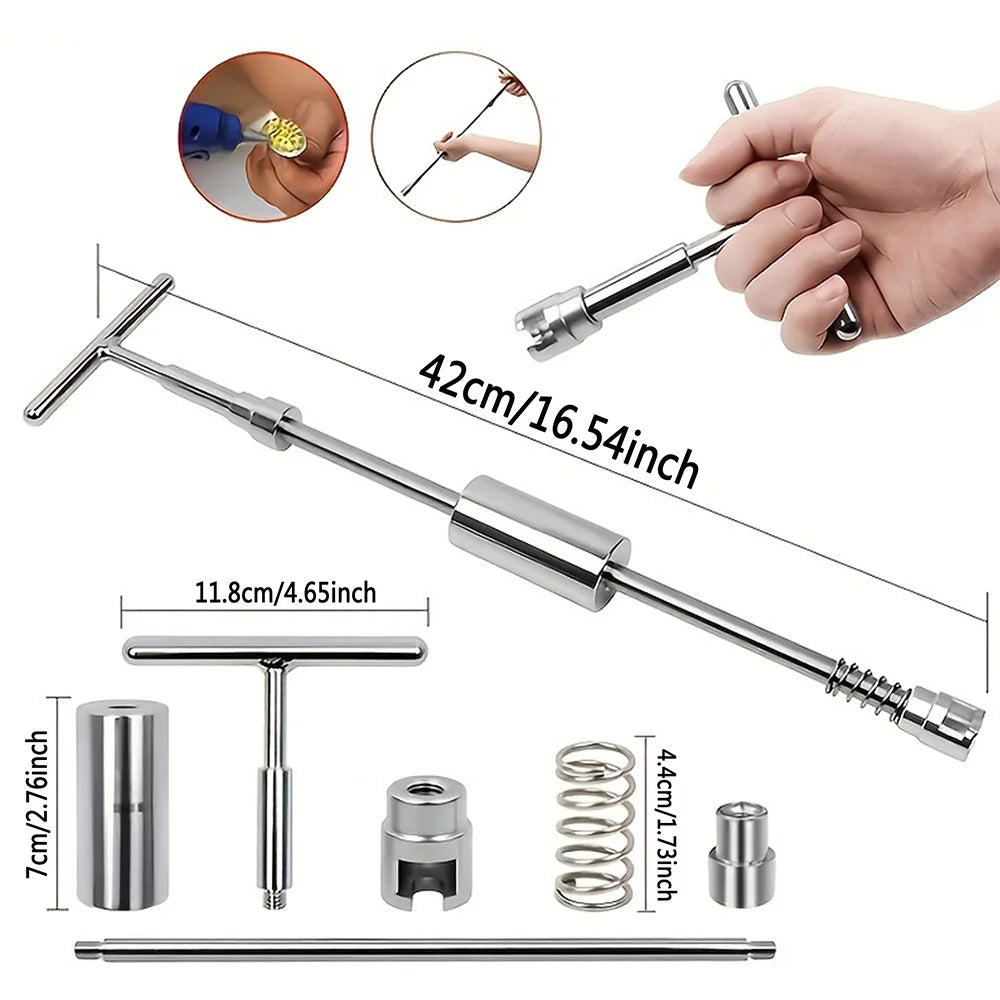 Dent Repair Kit, 2 in 1 Dent Puller Paintless Dent Repair with T-bar Dent Removal Kit,for Repairing Small Dents, Hail Damage