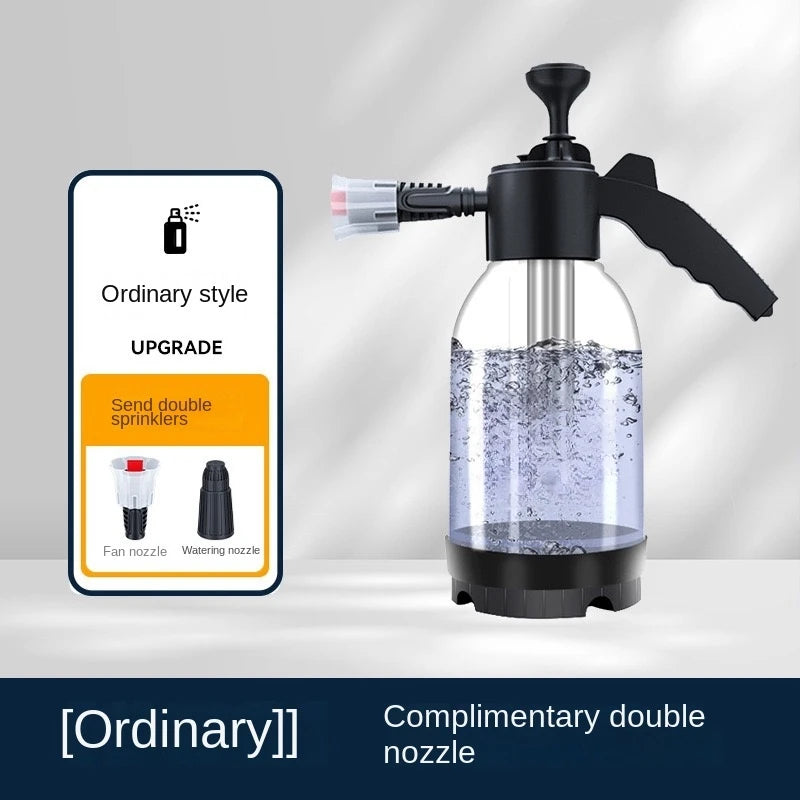 2L Hand Pump Foam Sprayer with 3 Types of Nozzle Hand Pneumatic Foam Cannon Snow Foam Car Wash Spray Bottle Car Window Cleaning CM World