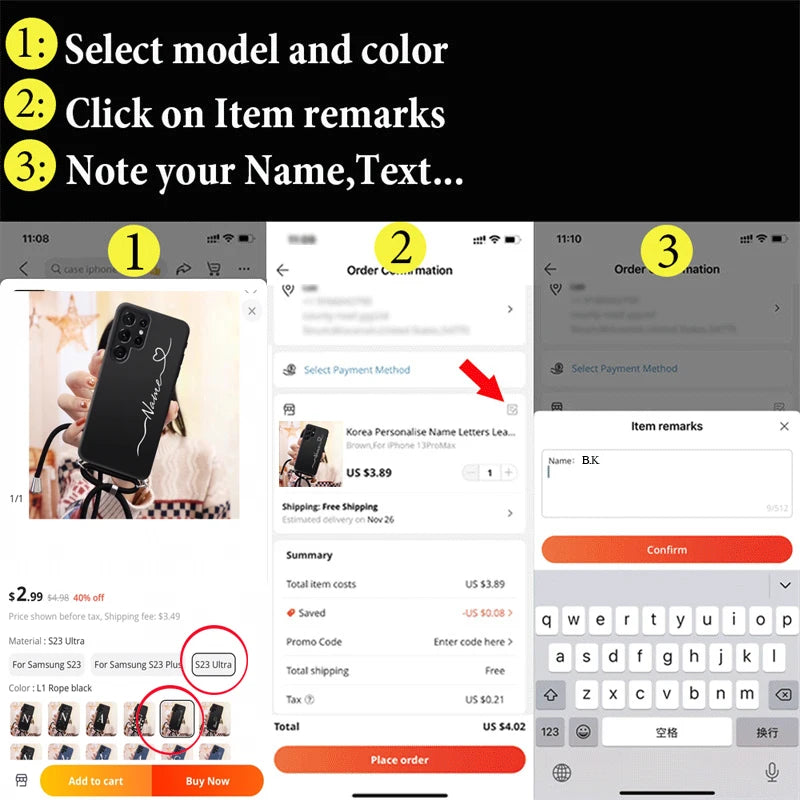 Customized Initials Name Letter Crocodile Pattern Leather Phone Case for Samsung Galaxy S25 S24 S23 S22 S21 Ultra Plus S20 FE