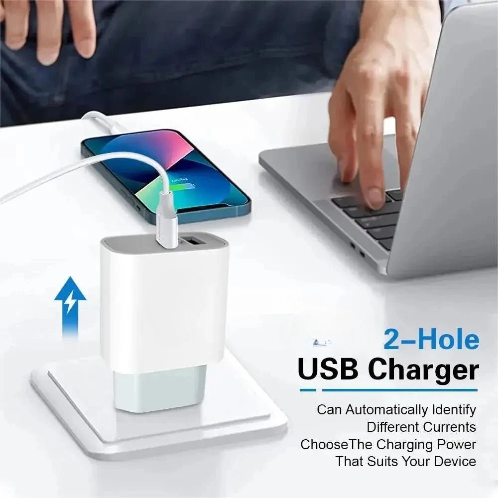 For iPhone Fast Charger 20w+20w Wall Type C Charging Cable Mobile Phone Compatible For IPhone 14 13 12 11 Pro Max XR XS X 7 8 Car Mobile World