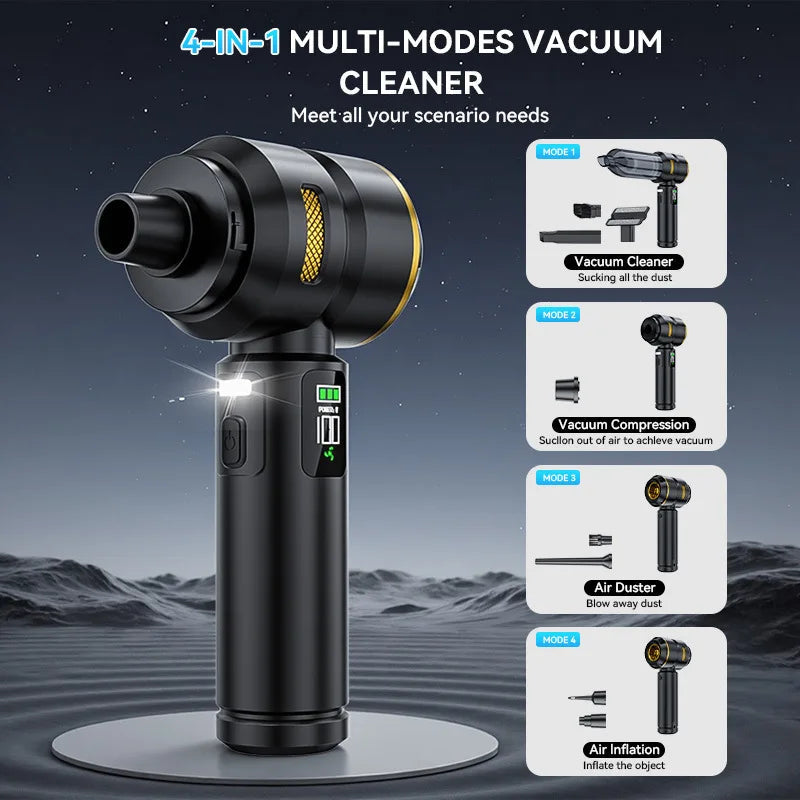 Car Vacuum LEDlamp Cleaner Powerful Mini 98000PA Cordless Portable Vacuum Cleaner for Home Appliance Handheld Blower Car Cleaner CM World