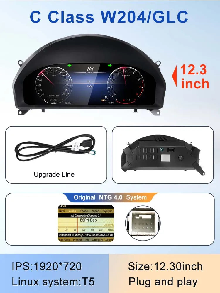 STWEI 2024 New Lcd Digital Dashboard Cluster Digital Speedometer For Mercedes Benz A Class W176 GLA CLA  C117 GLC W205 W212 W207 CM World