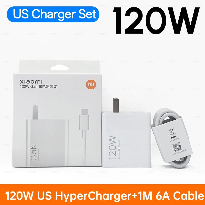 xiaomi 120W Super Fast Charger 100W Turbo Hyper Charge Adapter Mi 17 15 14 13 11T Ultra Pro Redmi 12C Note 14 POCO F6 F7 X7 Pro Car Mobile World