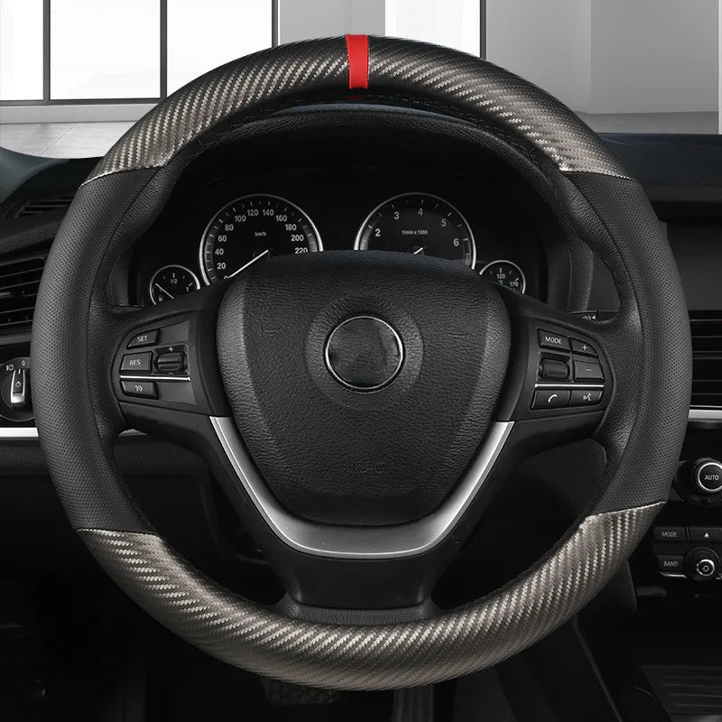 Universal D Shape Car Steering Wheel Cover Breathable Anti Slip Car Decoration Suitable 37-38cm Steering Wheel Cover Accessories CM World