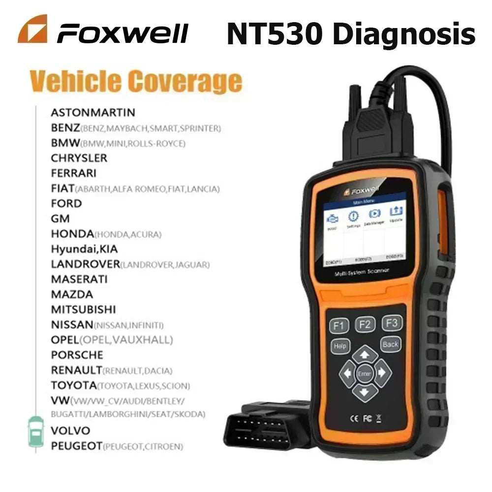Foxwell NT530 Puls WiFi Car Scanner for Nissan Porsche Volvo Ford BMW MITSUBISHI Universal Auto Car Diagnostic OBD2 Scanner Car Mobile World