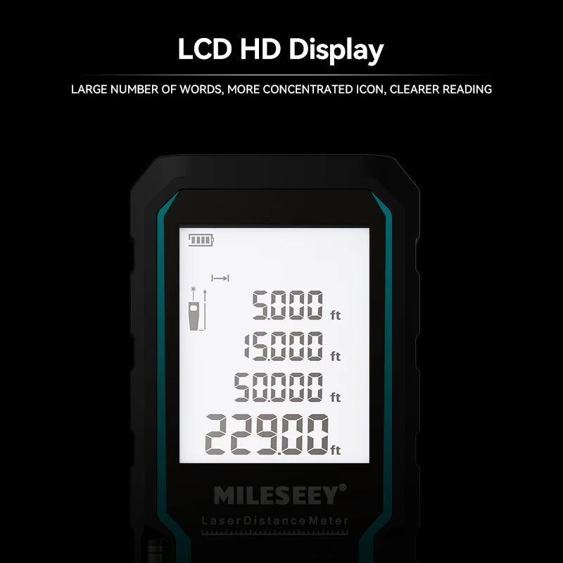 Mileseey S6 Laser Distance Meter 40m/120m, Rangefinder with Level Bubble , LCD Display with Backlit, Measure Tools for Home CM World