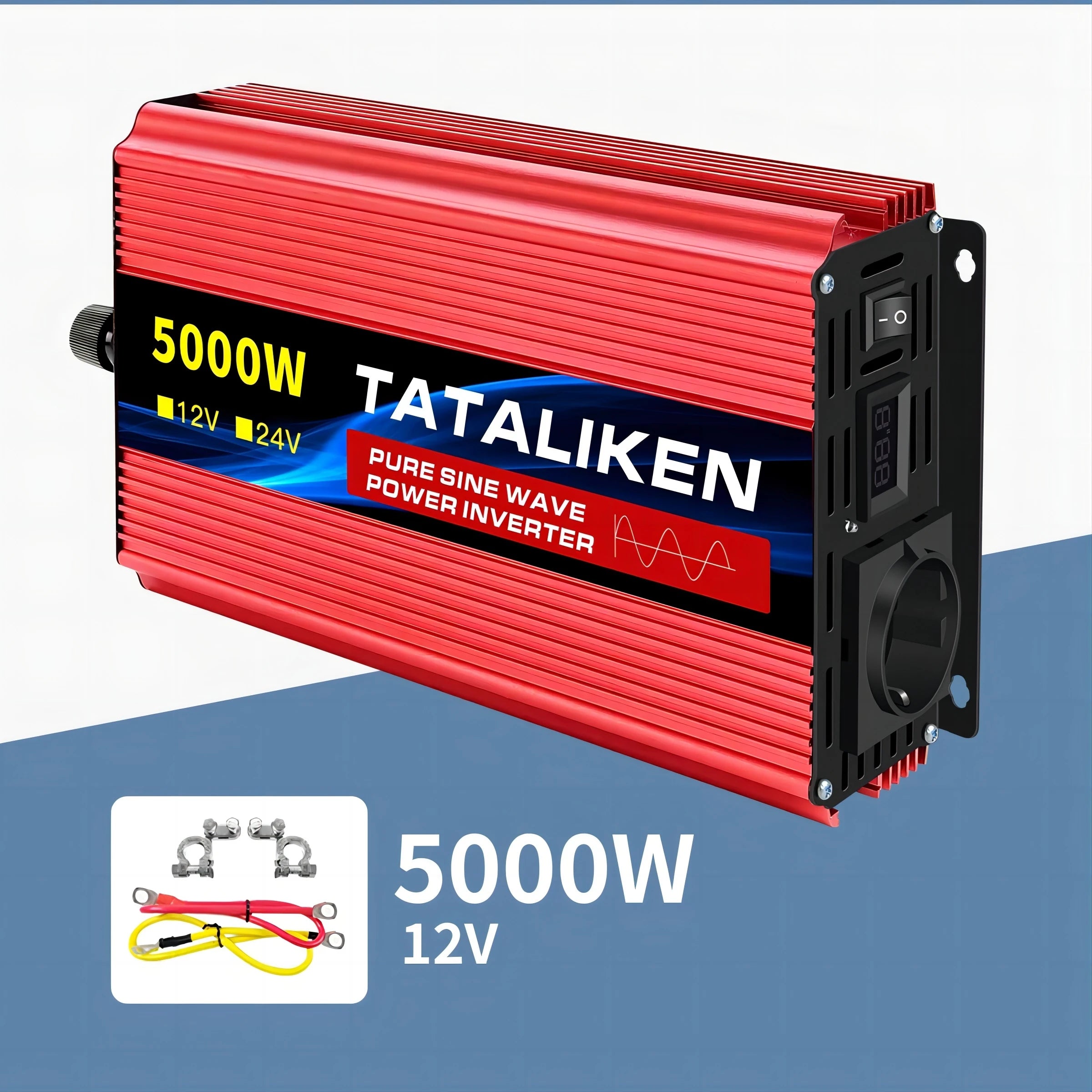 Inverter Pure Sine Wave  2500W/3500W/4500W/5000WDC 12V/24V to AC 220V 230V Voltage Transfer Converter Charging Adapter EU Socket CM World