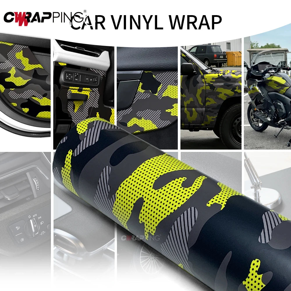 Off-Road Supplies Car Body Films Jeep Camouflage Film Camo Car Wrap Yellow Waterproof Paint Vehicle Decoration Automotive Vinyl Car Mobile World