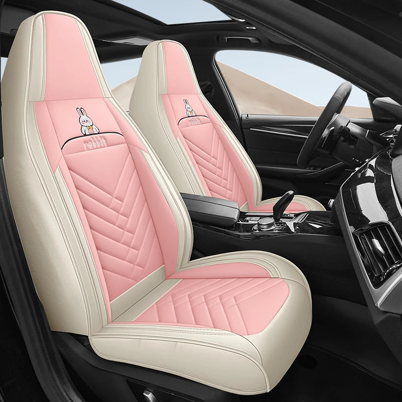 Front Row Double Seat, Luxurious Nappa Leather Full-Cover Integrated Car Seat Cover, Universal Fit, Delicate Texture, Not Easy to Wrinkle or Deform, Comfortable, Breathable, and Wear-Resistant, Suitable for All Seasons, Ergon Car Mobile World