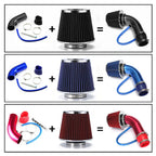 Car Universal 3" 76mm Air Filter & Cold Air Intake Pipe Turbo Induction Pipe Tube Kit With Air Filter Cone Aluminum Pipe Kit