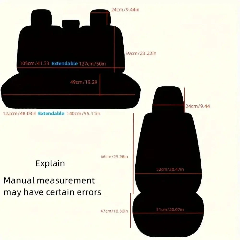 Comfort Edition 5-Seater PU Leather Seat Covers - 2 Headrests Included, Wear-Resistant, Easy to Clean, Full Car Interior Refresh CM World