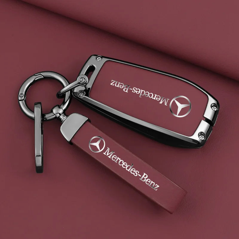 1pcs Leather Car Smart Key Case Cover Shell Fob Holder For Mercedes Benz A B C E S  R-Class C43 CLA GLB GLC GLK SLK SL Vito W20 CM World